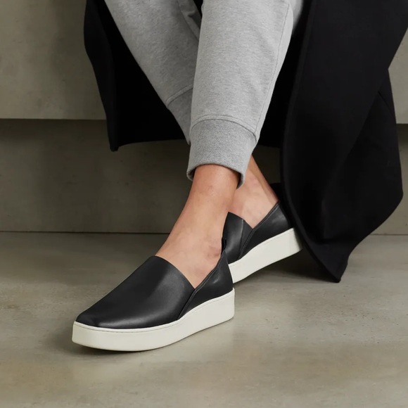 Vince saxon leather platform sneakers Clearance